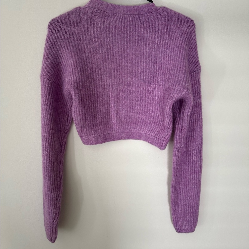 Purple Ribbed Cardigan - Picture 4 of 4